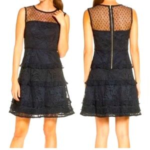 Lilly Pulitzer Kaycee/ Kasee Black Lace Dress zip close Sz 10 worn once